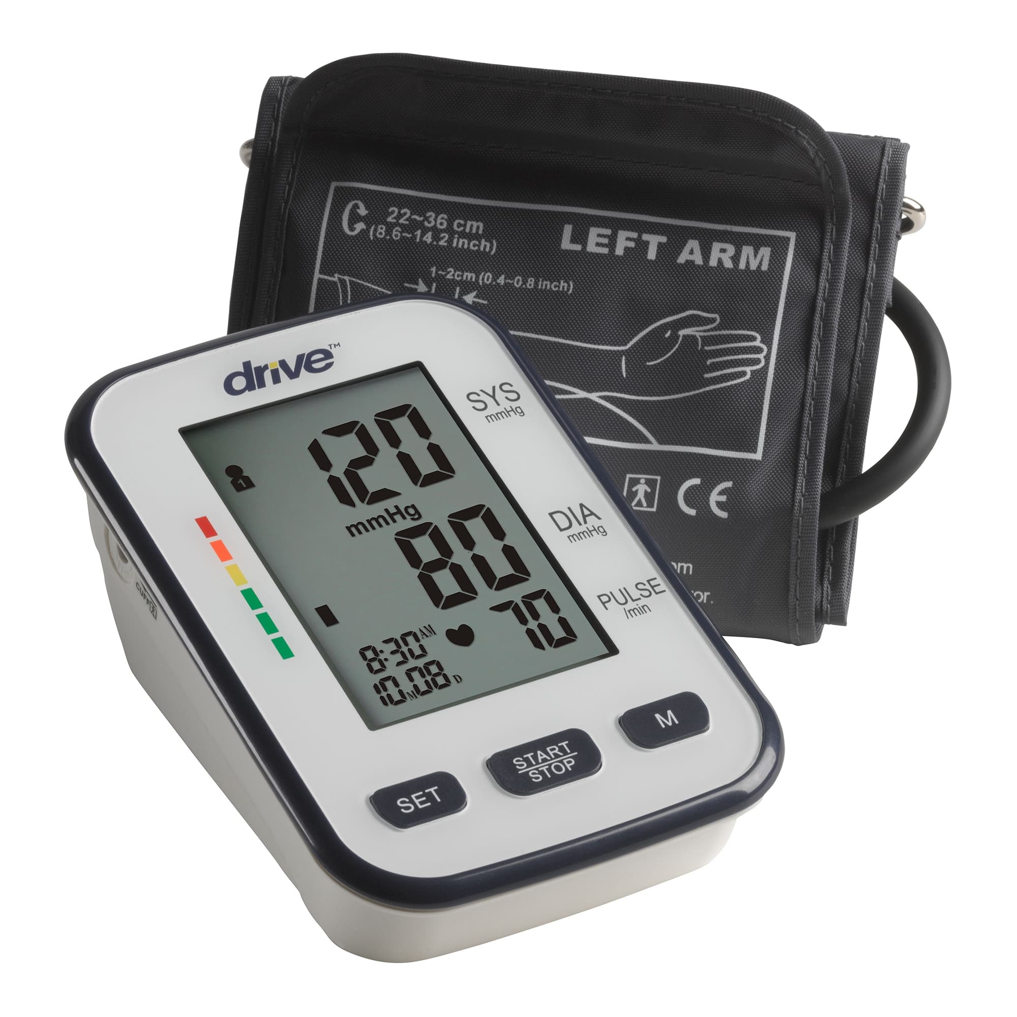 drive Home Automatic Digital Blood Pressure Monitor Black None Nylon Cuff Digital Display - Image 2