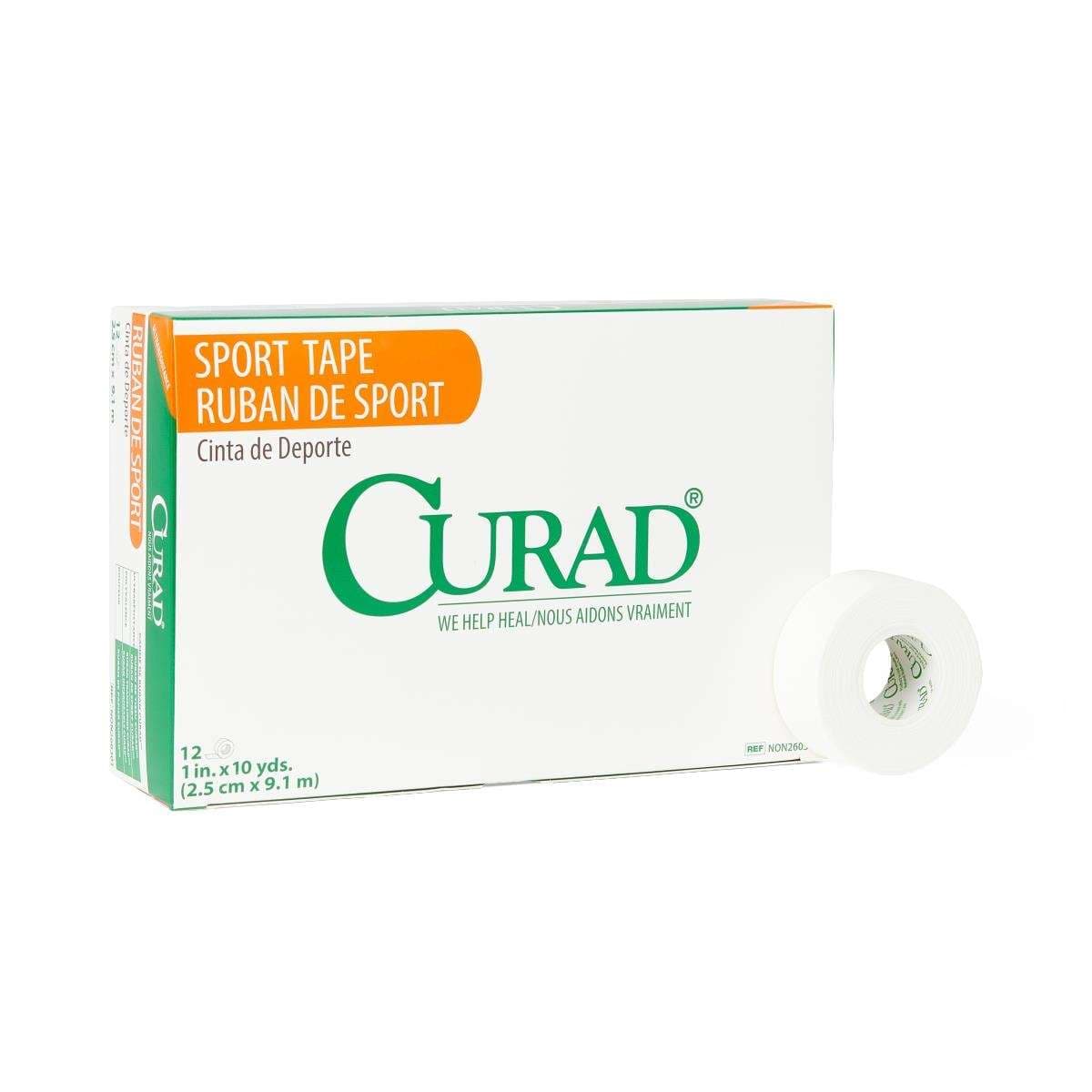 Curad Ortho-Porous Sports Adhesive Tape, 1 Inch x 10 Yard - Box of 12 - Image 1