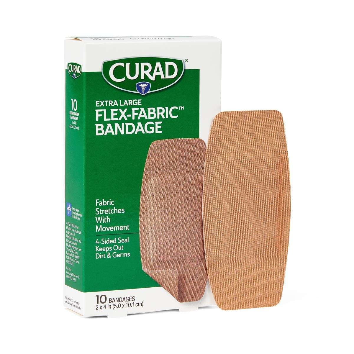 Medline Curad Flex Fabric Adhesive Bandage, 2 x 4 Inch - Carton of 240 - Image 1