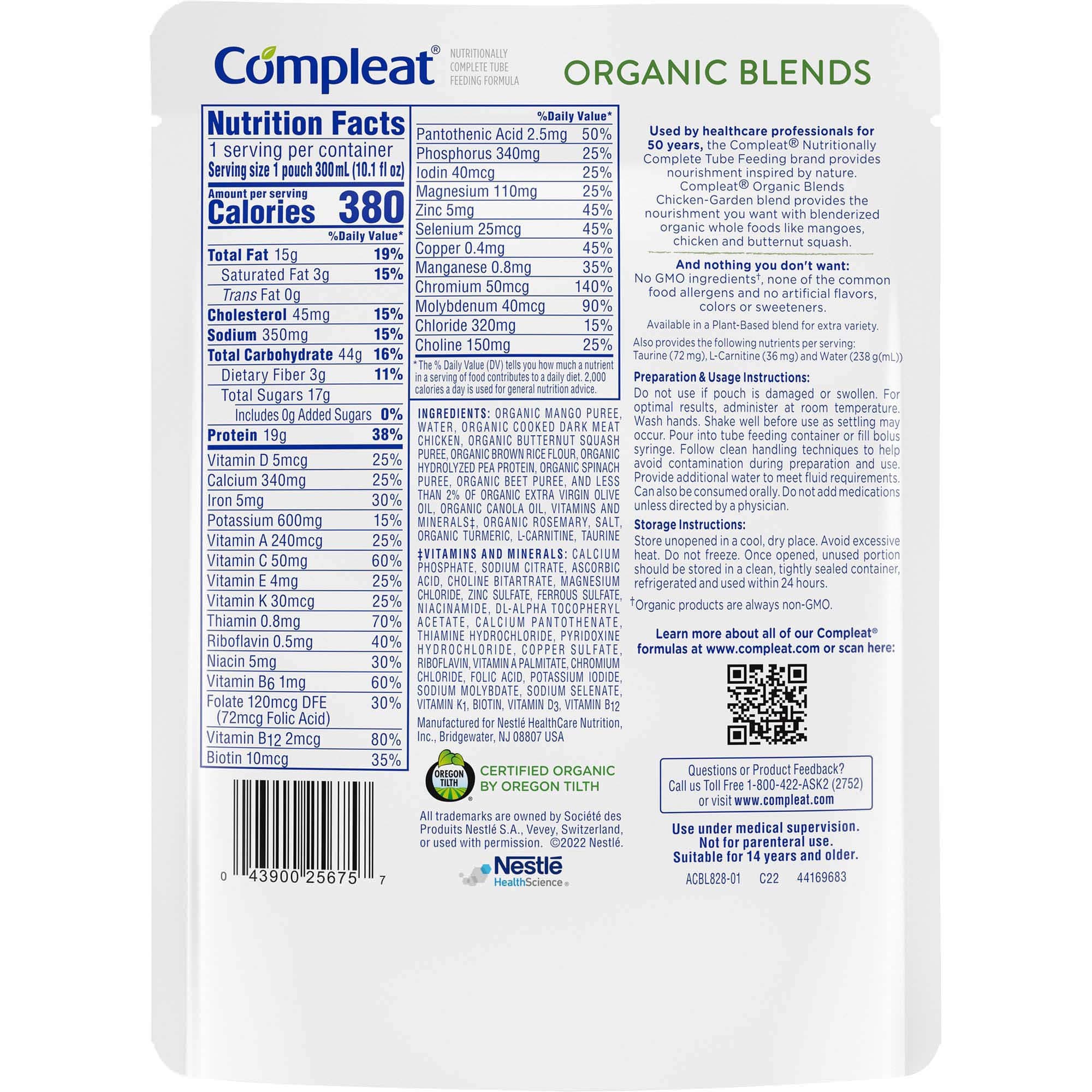 Compleat Organic Blends Tube Feeding Formula, Chicken-Garden Blend - Image 2