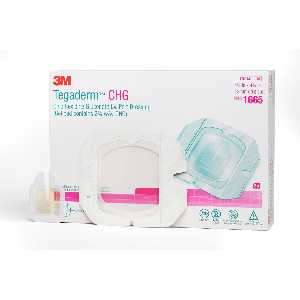 3M Tegaderm CHG Chlorhexidine Gluconate I.V. Port Dressing - Image 1