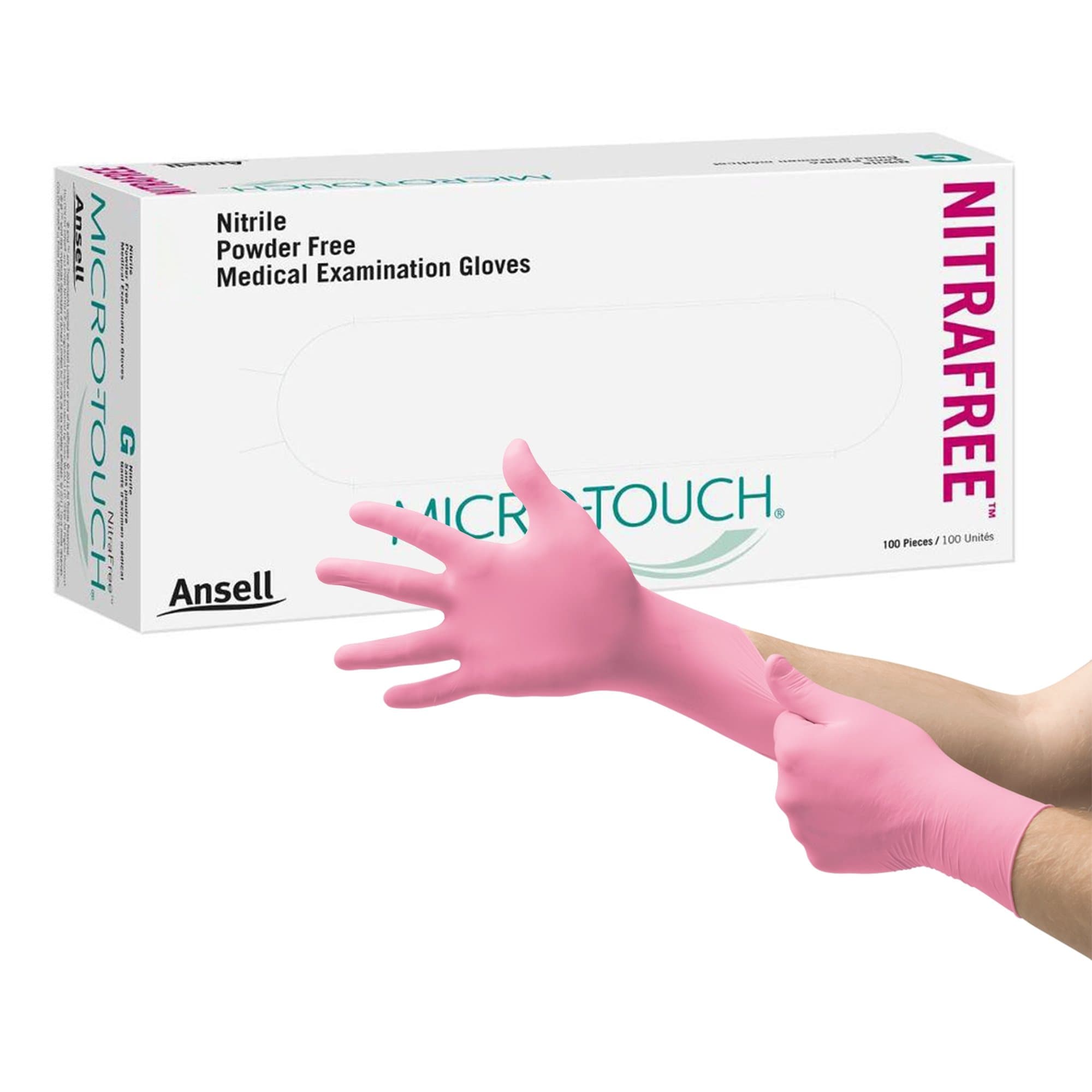 Ansell Micro-Touch NitraFree Nitrile Powder Free Exam Gloves - Image 1