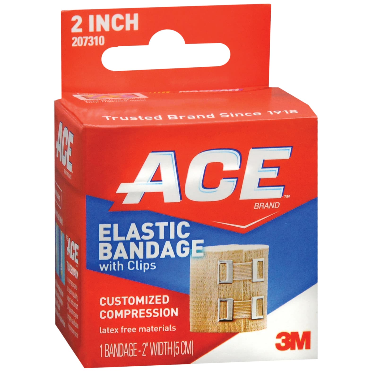 3M Ace Elastic Bandage with Metal Clips, Tan