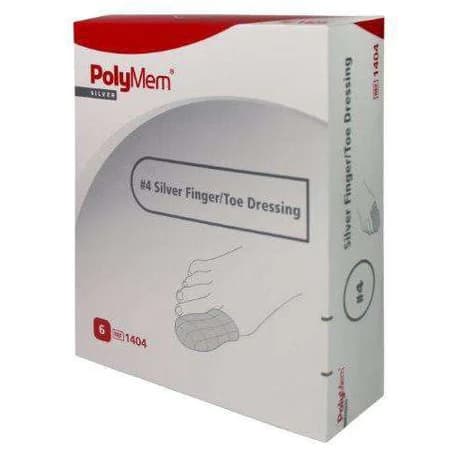 PolyMem Silver Finger and Toe Dressings, 3 to 3-2/5 Inch Circumference - Box of 6 - Image 1