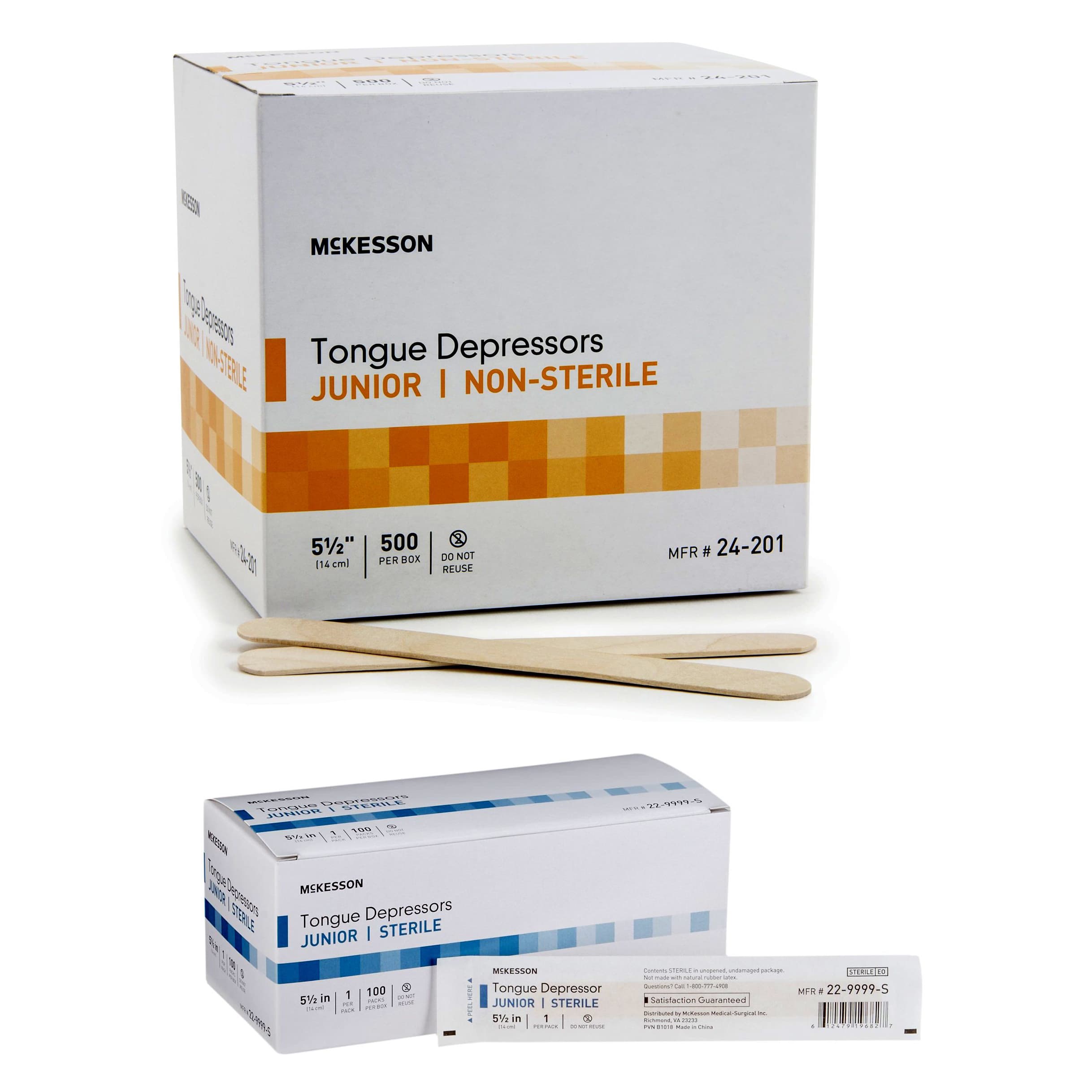 McKesson Junior Unflavored Tongue Depressors, 5-1/2 Inch