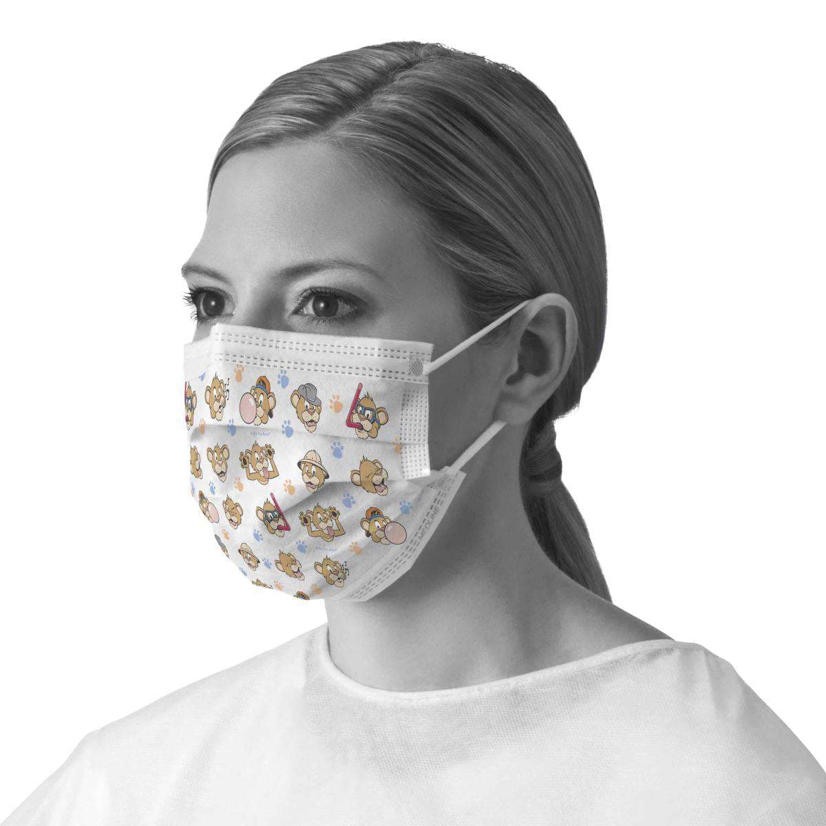 Medline Adult Procedure Face Mask With Pediatric Buddy Print - Image 2