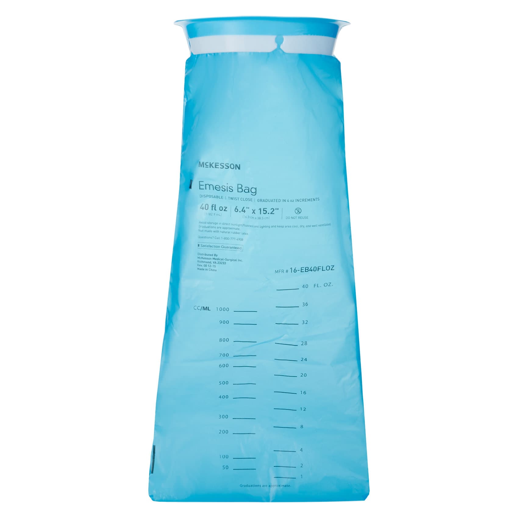 McKesson Emesis Bag Blue, 40 oz. - Image 4