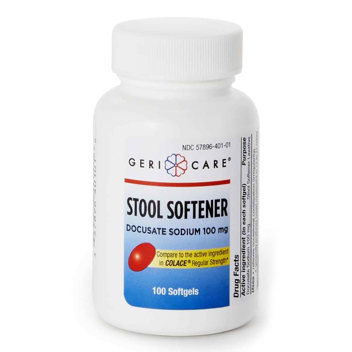Geri-Care Docusate Sodium Stool Softener Softgel Capsule, 100 mg