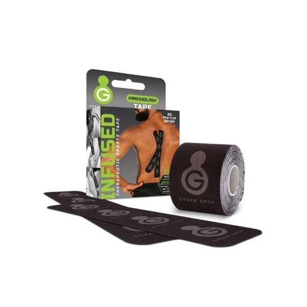 Green Drop Kinesiology Tape Black 2 x 10 Inch NonSterile
