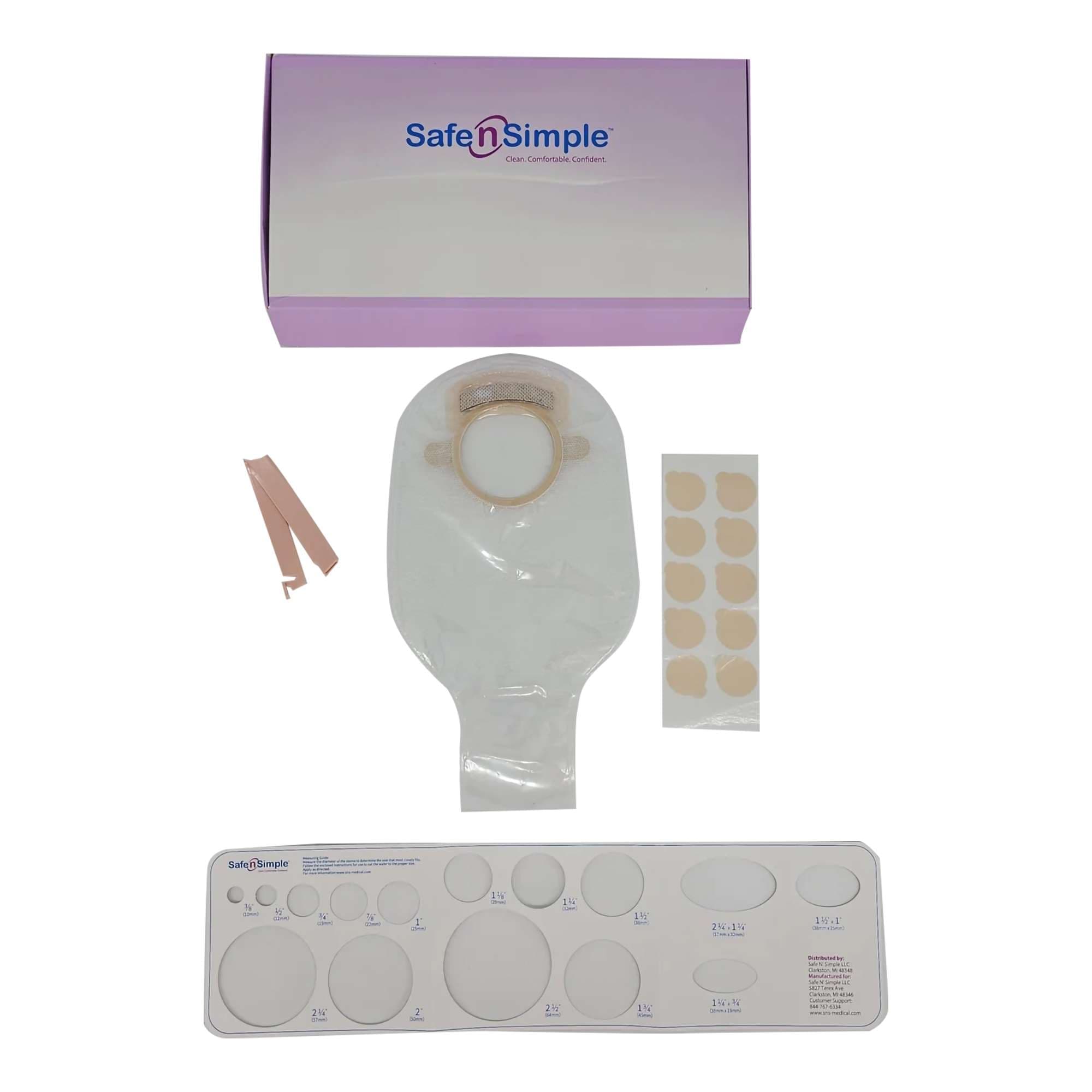 Safe N Simple Two-Piece System Ostomy Pouch, Transparent - Image 3