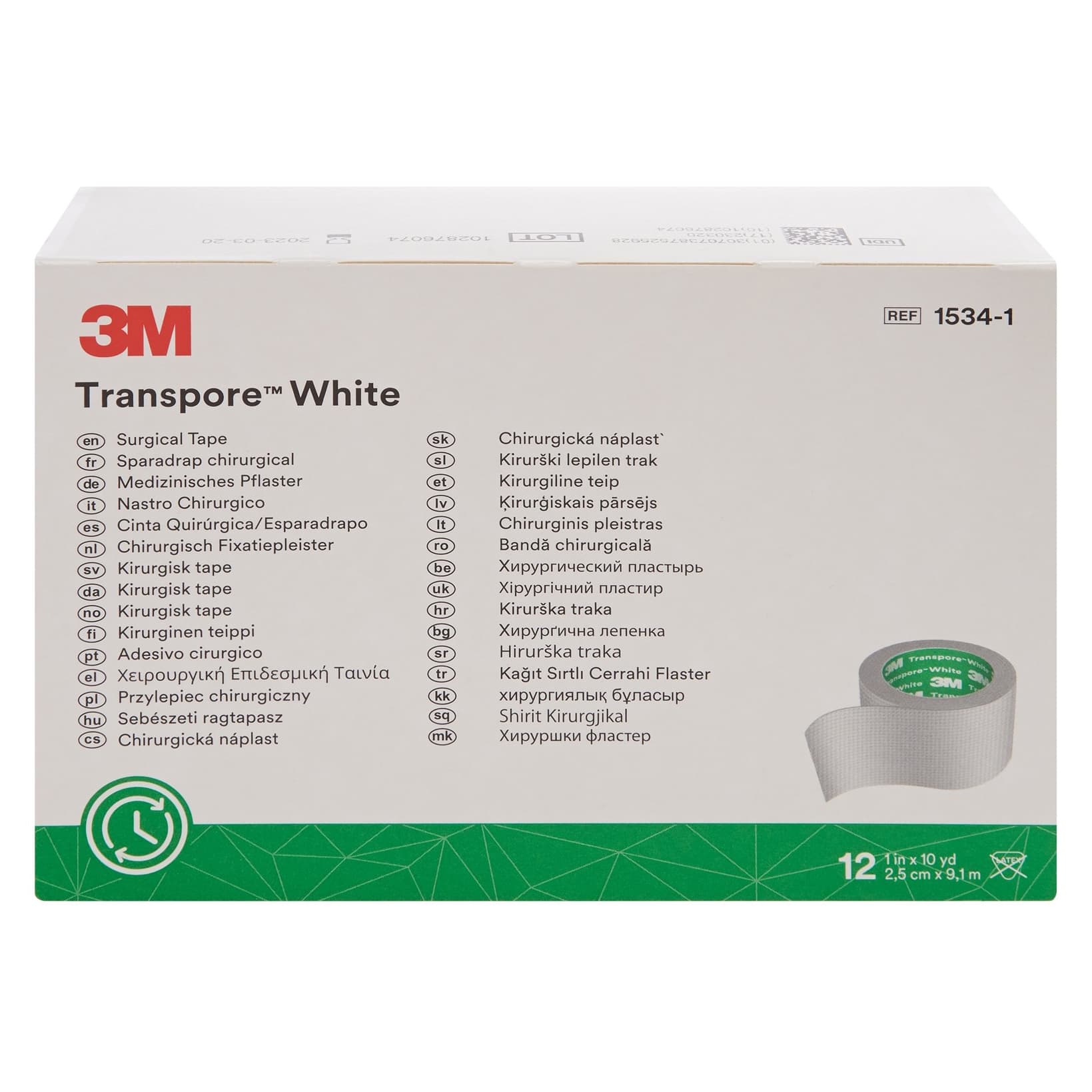 Transpore Hypoallergenic Surgical Tape, White - Image 3