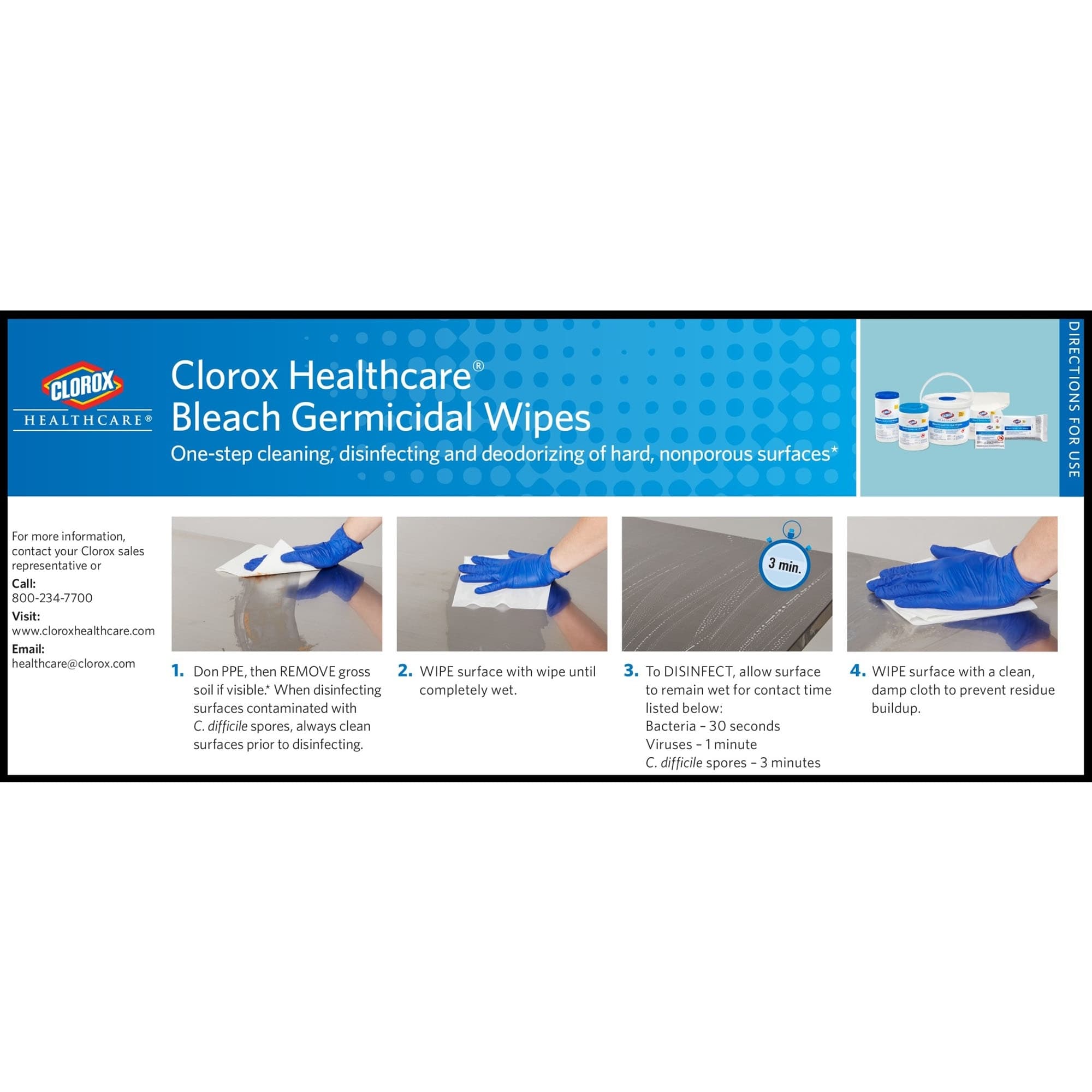 Clorox Healthcare Bleach Germicidal Wipes - Image 7