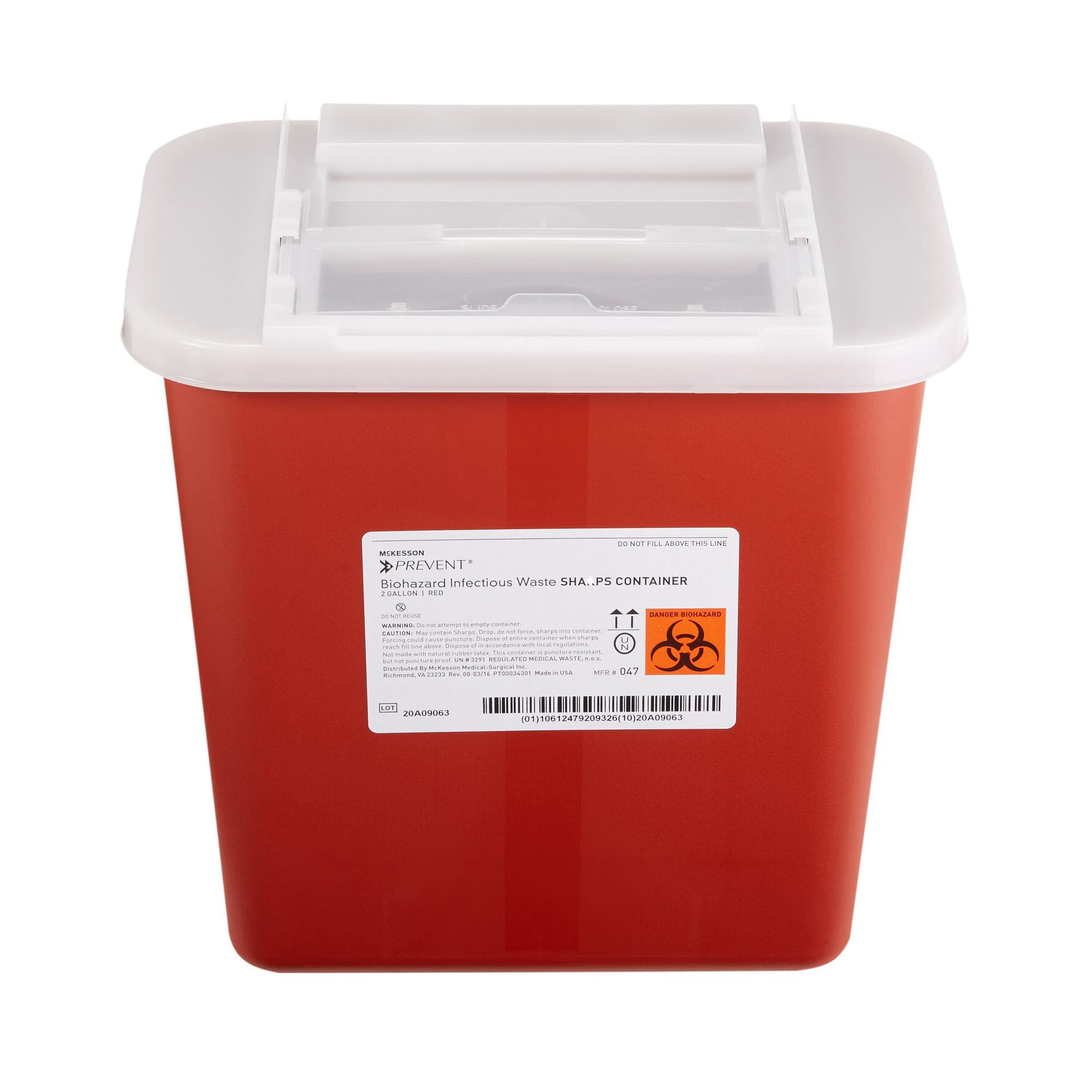 McKesson Prevent Sharps Container, 10-1/4 H x 7 W x 10-1/2 D Inch - Box of 20 - Image 1