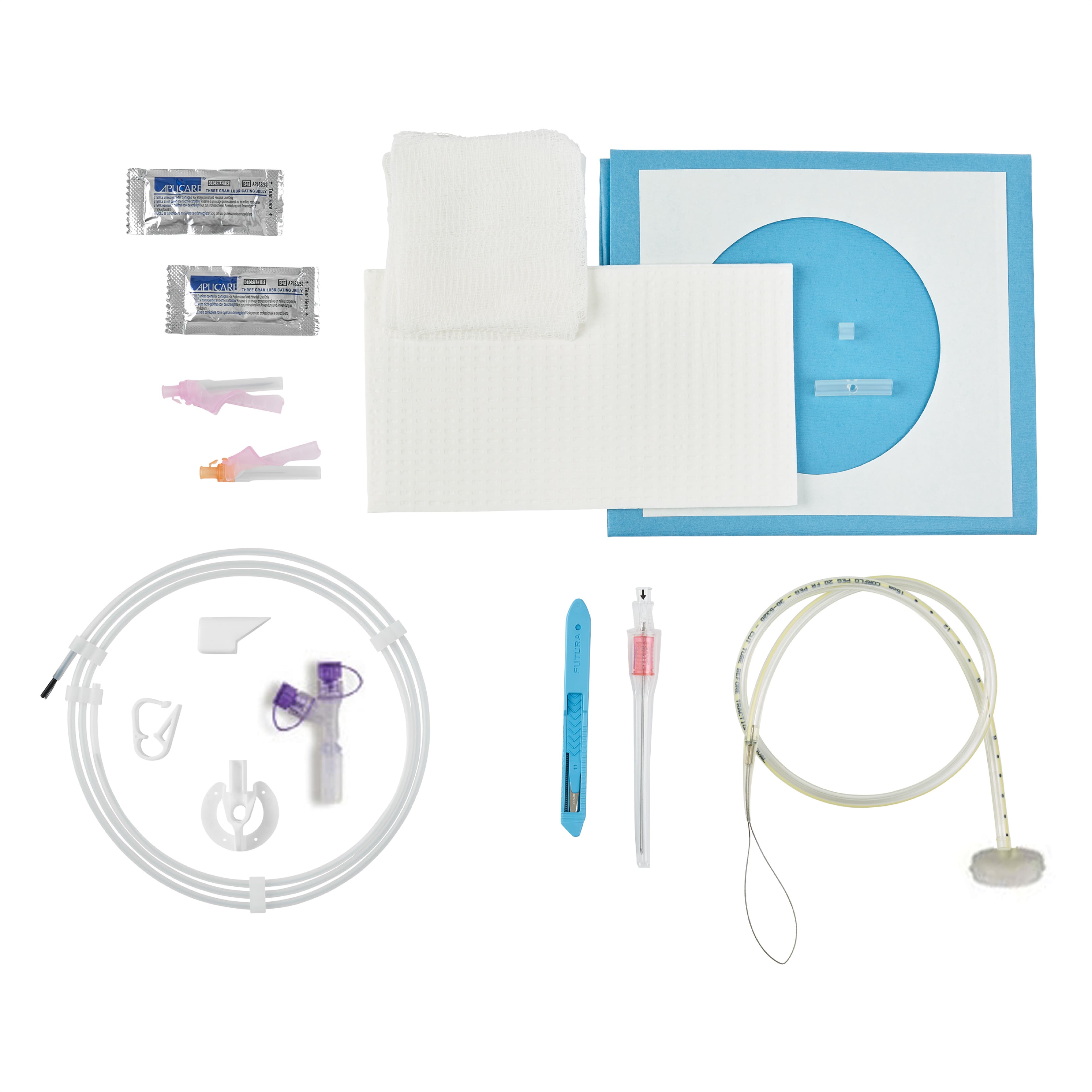 CORFLO PEG Feeding Tube, Ring Pull Non-Safety Basic Components Tray - Image 1