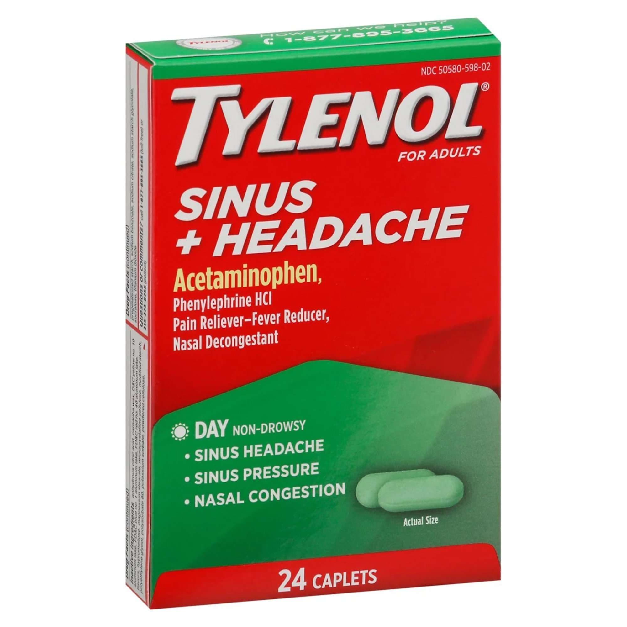Tylenol Sinus + Headache Cold And Sinus Relief Tablet - Image 1