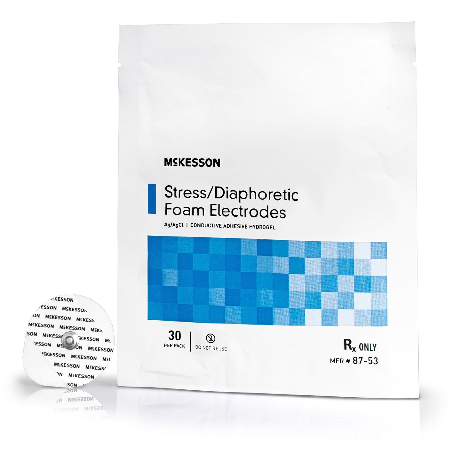 McKesson ECG Stress Testing Electrode Foam Backing Conductive Adhesive Gel Teardrop - Image 1