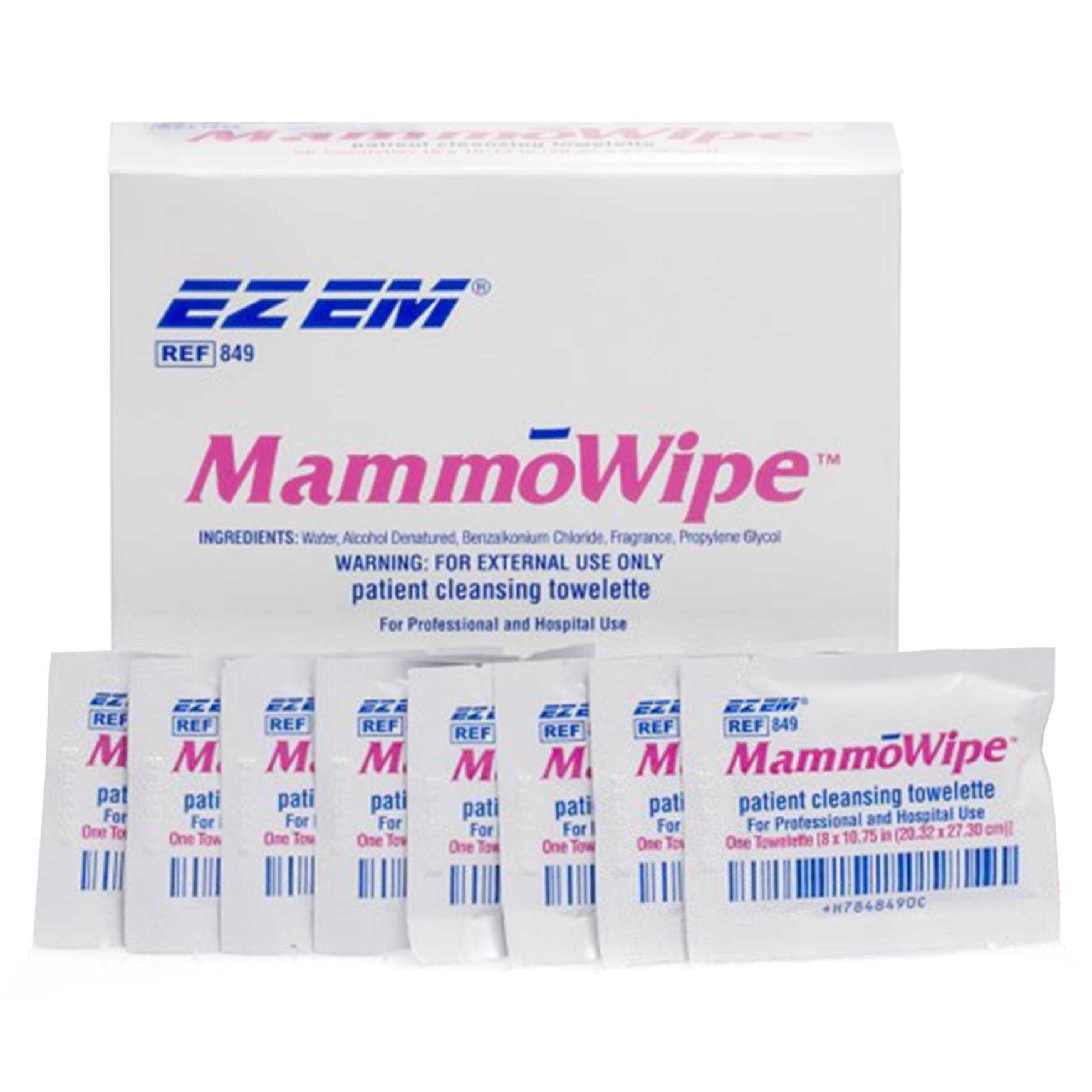 EZ EM MammoWipe Cleansing Towelette - Image 1