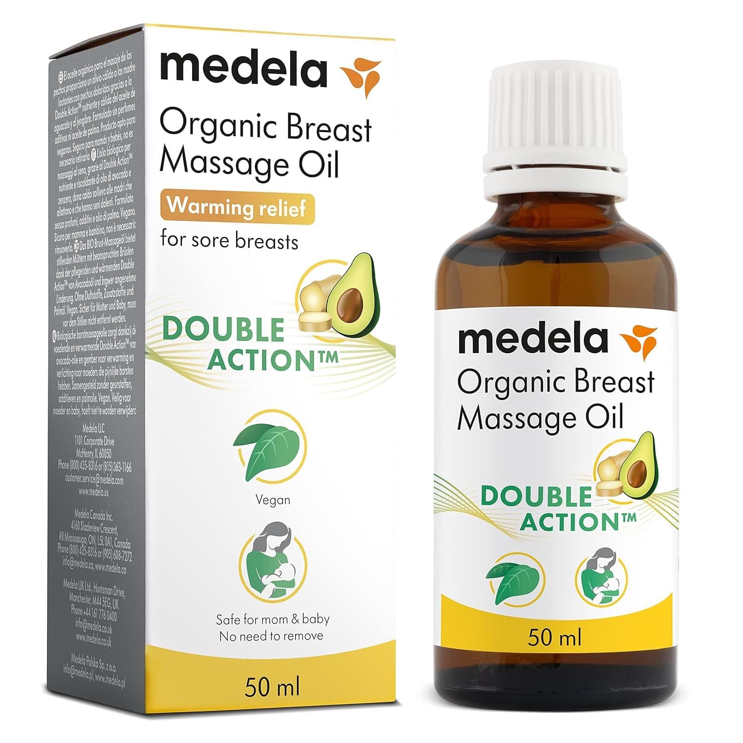 Medela Organic Breastfeeding Massage Oil, 50mL - Case of 5 - Image 1