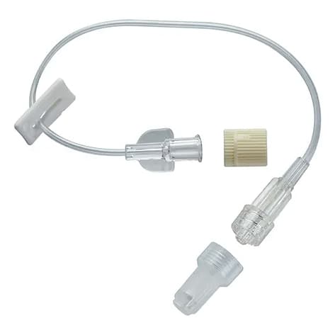Codan IV Extension Set, Mini Bore, Female Luer Lock Connector, 0.4 mL, 8 Inch Tube - Case of 50 - Image 1