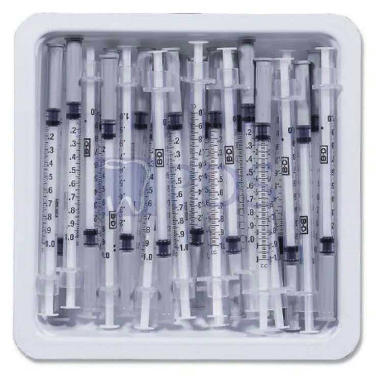 BD 1 mL Allergist Tray, Regular Bevel