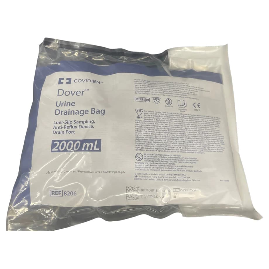 Dover Drainage Bag with Anti-Reflux Chamber, 2000mL - Image 2