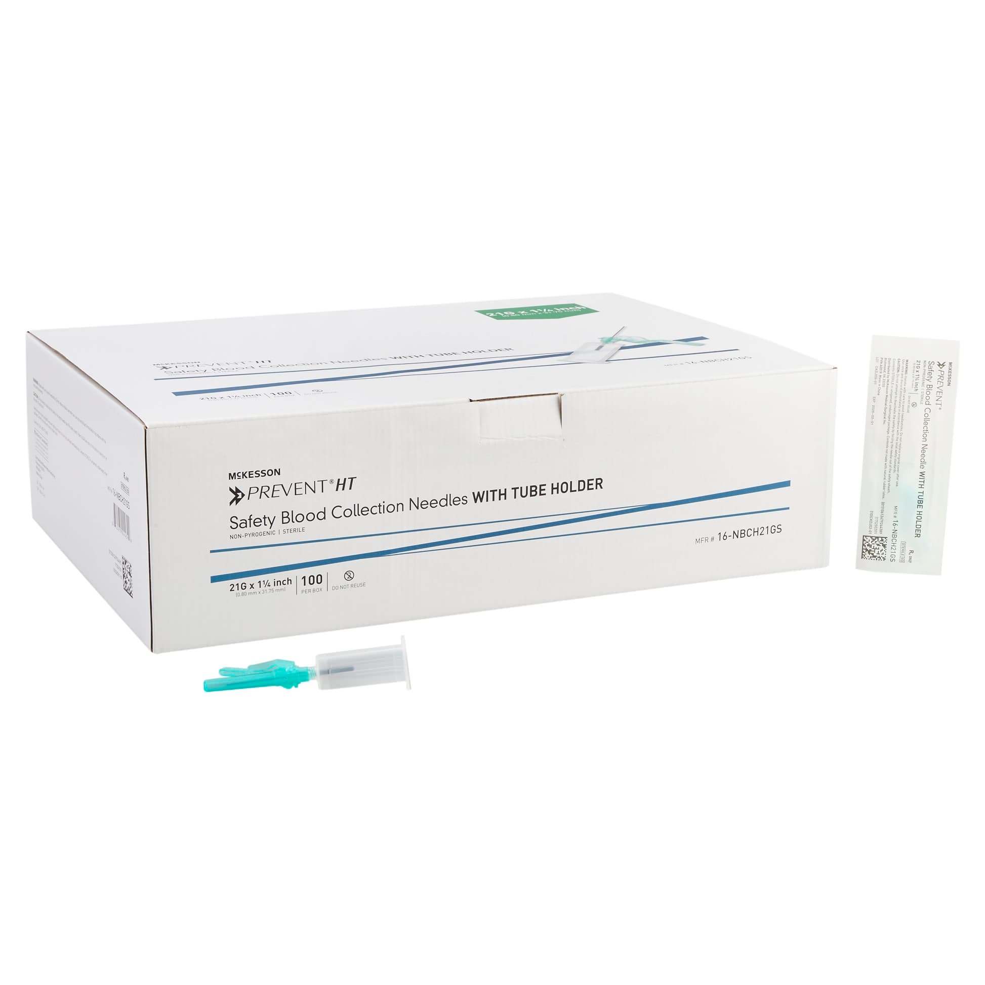 McKesson Prevent HT Safety Blood Collection Needles with Tube Holder - Image 1