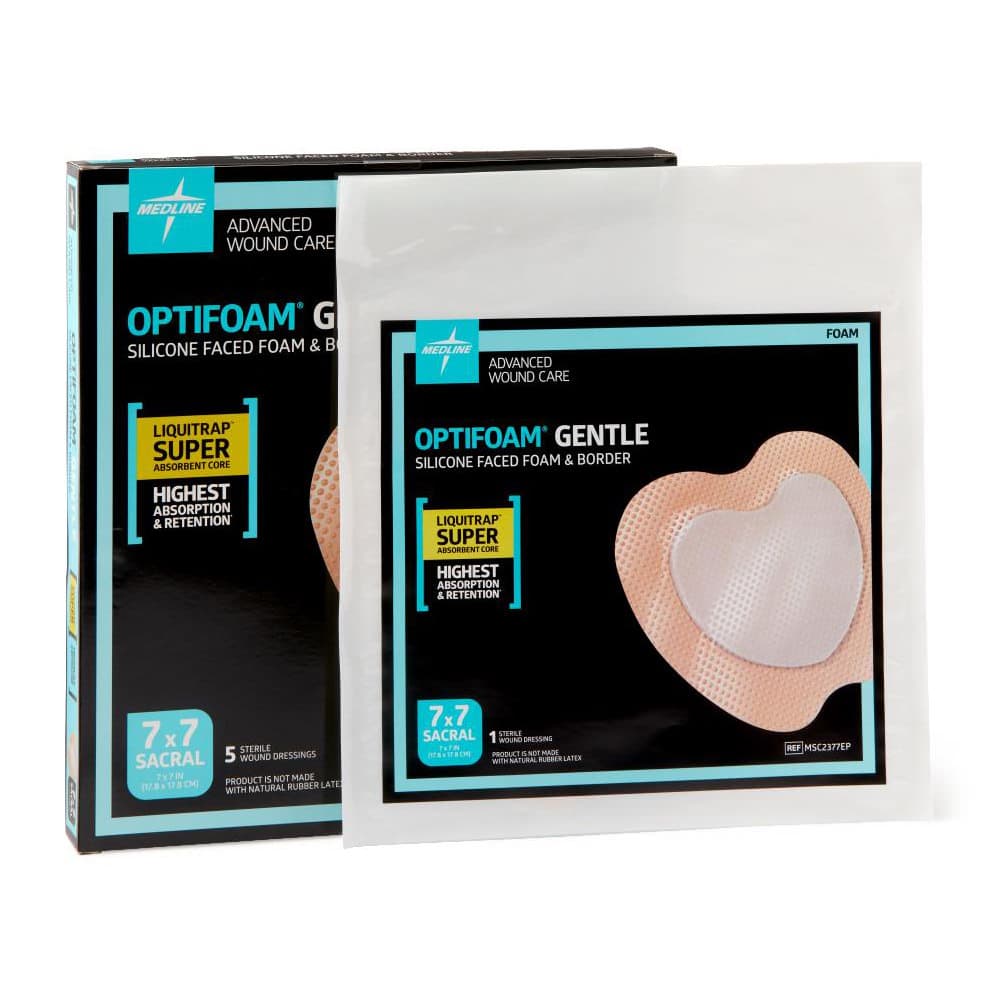 Optifoam Gentle Silicone-faced Foam Dressing, Sacrum, Sterile - Image 1