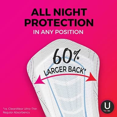 U by Kotex AllNighter Ultra Thin Pads, Overnight Absorbency - Package of 12 - Image 4