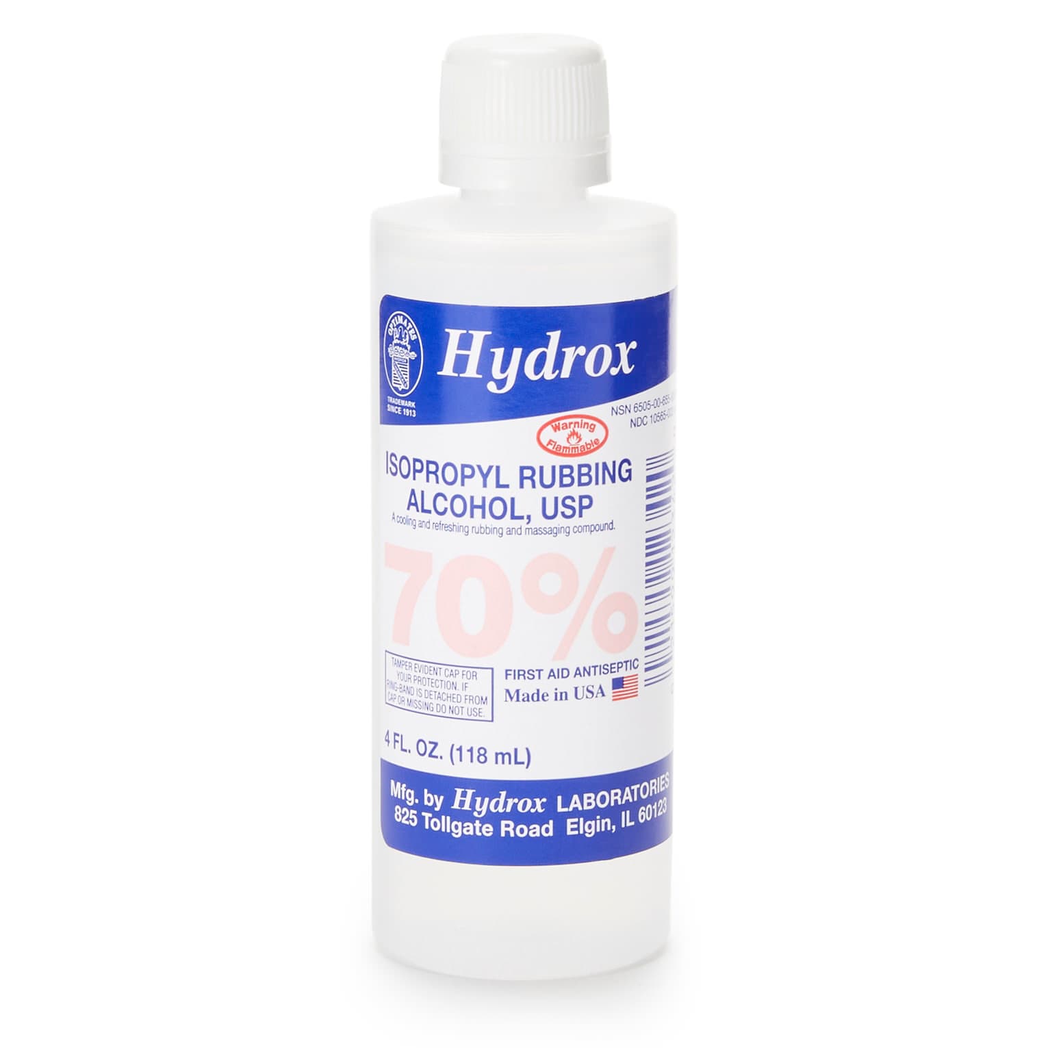 McKesson Isopropyl Rubbing Alcohol First Aid Antiseptic, 70% Strength, 4 oz - Case of 60 - Image 1