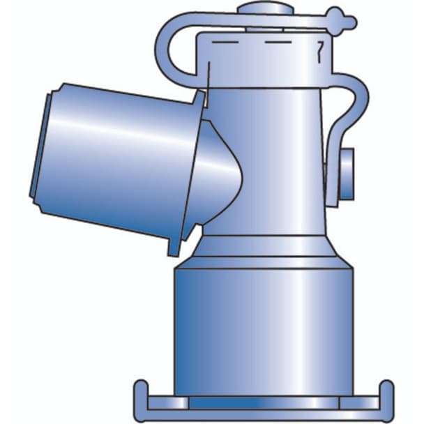 Pneupac Nonsterile Standard Single Swivel Adapter, 15mm Angled - Image 1