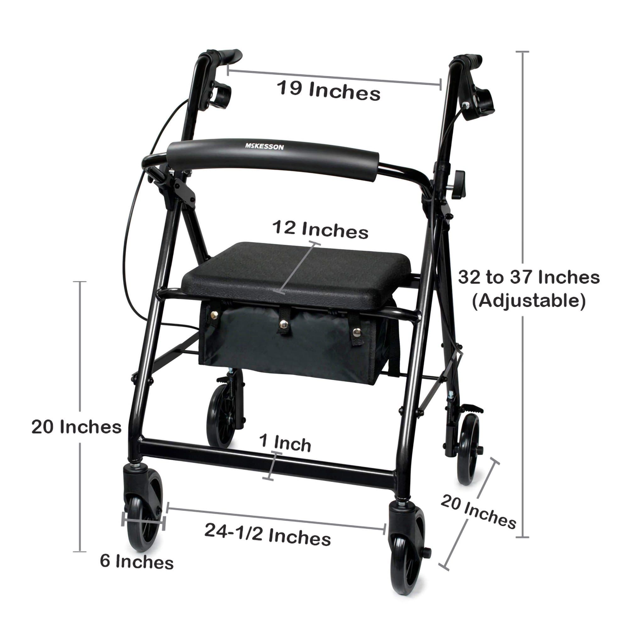 McKesson Aluminum Frame 4 Wheel Rollator - Image 4