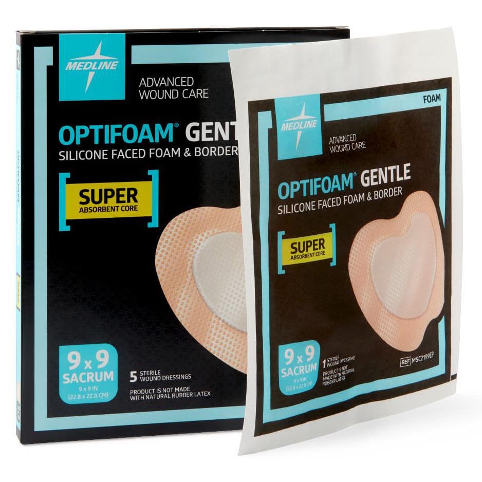 Optifoam Gentle Silicone-Faced Foam Dressing, Sacrum, Sterile - Image 2