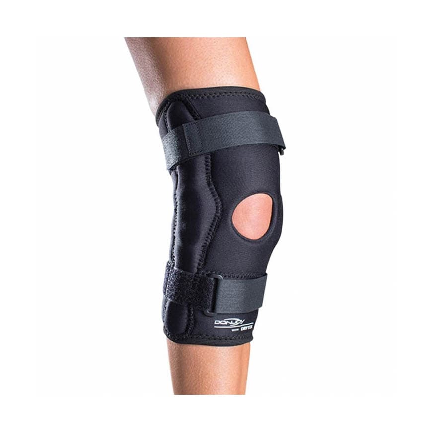 DonJoy Economy Custom Knee Brace Black Pull-On, Hook and Loop Closure Left or Right Knee, Medium - Each - Image 1