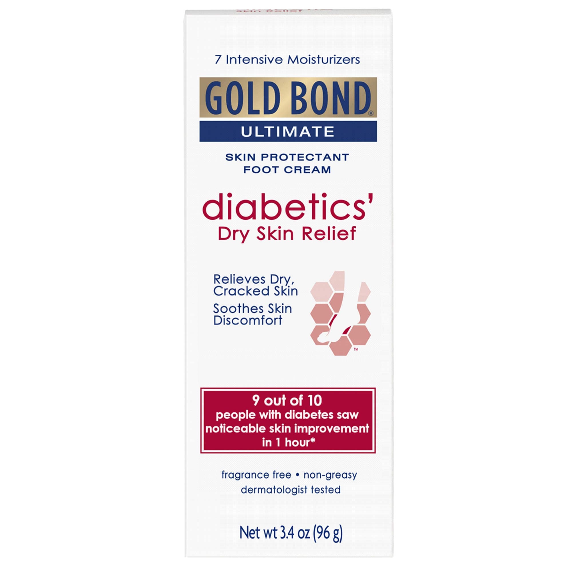 Gold Bond Ultimate Diabetics' Foot Moisturizer Cream, 3.4 oz - Image 3