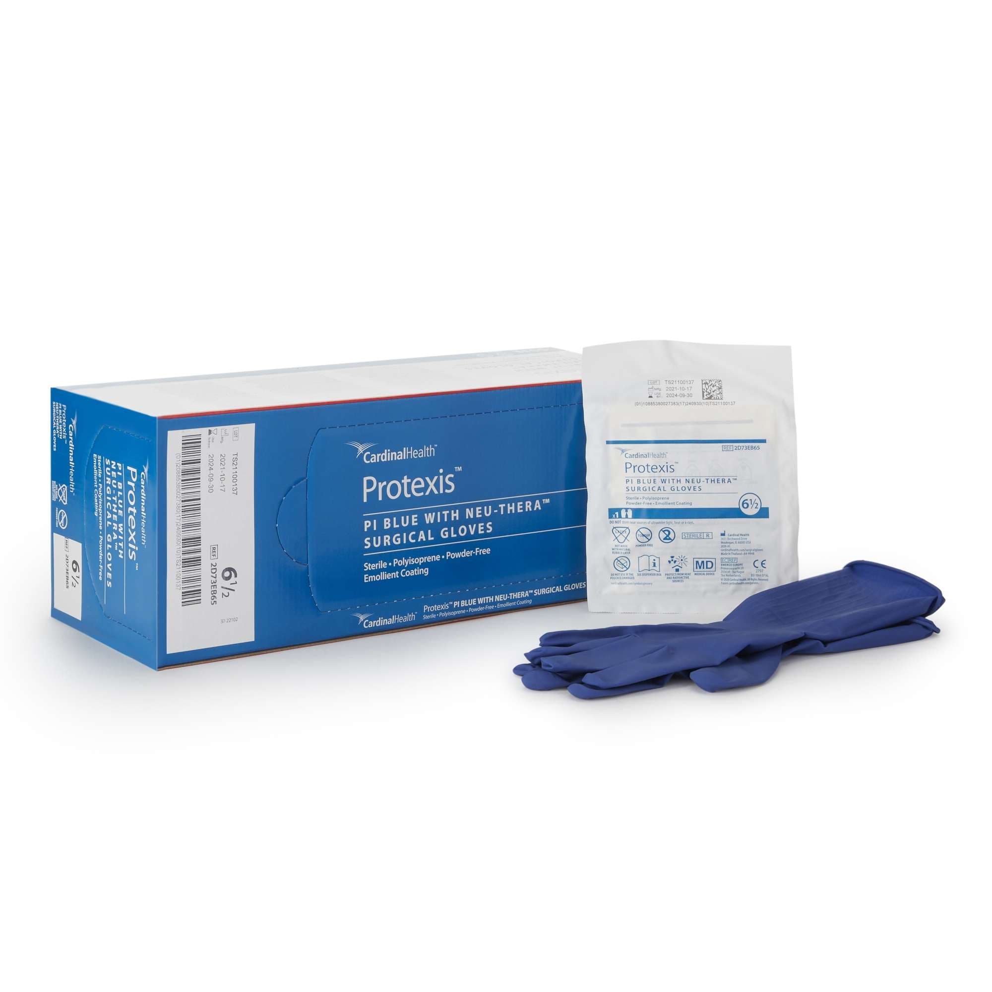 Cardinal Protexis PI Blue with Neu-Thera Powder-Free Surgical Gloves