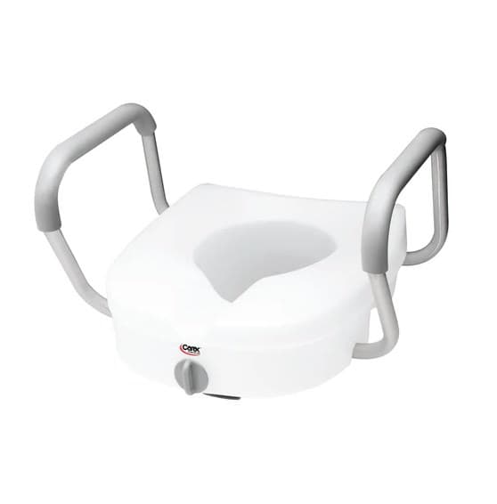 Carex E-Z Lock Locking Raised Toilet Seat with Armrests
