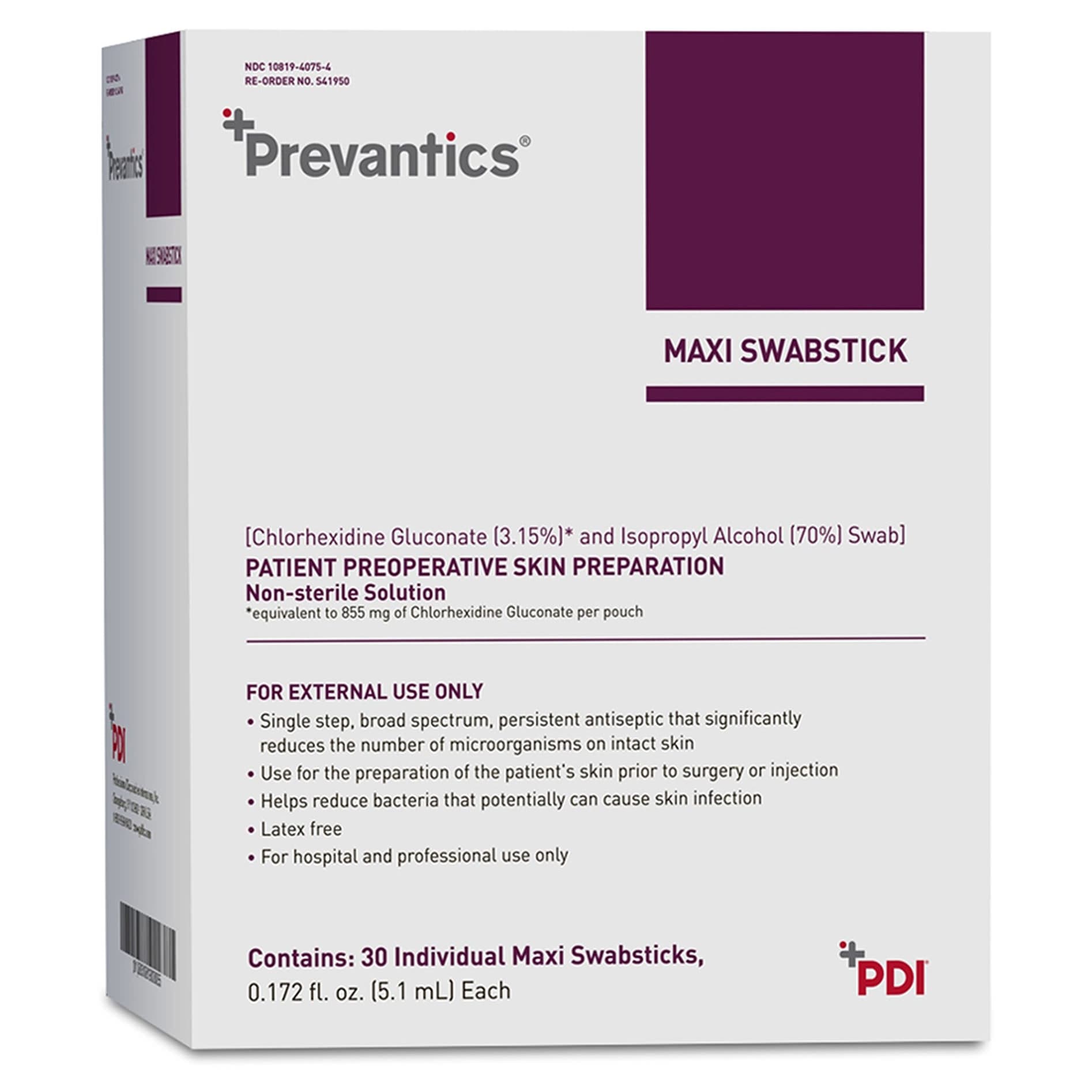 Prevantics Chlorhexidine Gluconate Impregnated Swabstick