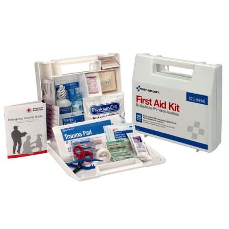 First Aid Only First Aid Kit Plastic Case 2.5 x 8 x 9 Inch 25 Person - Image 1
