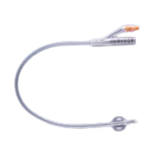 Rusch 100% Silicone Indwelling 2-Way Foley Catheter, 16 Fr, 5cc Balloon - Each - Image 1