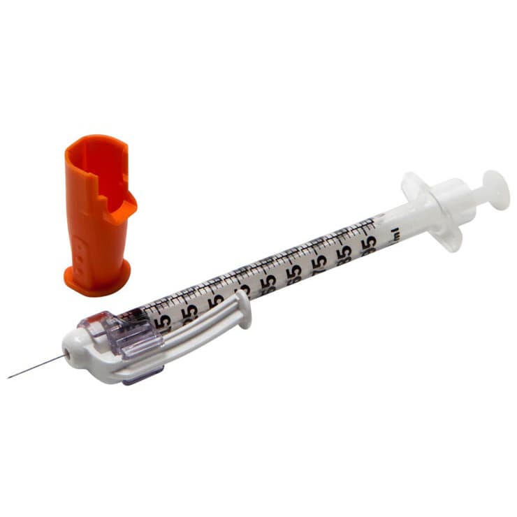 BD SafetyGlide Tuberculin Syringe with Permanently Attached Needle