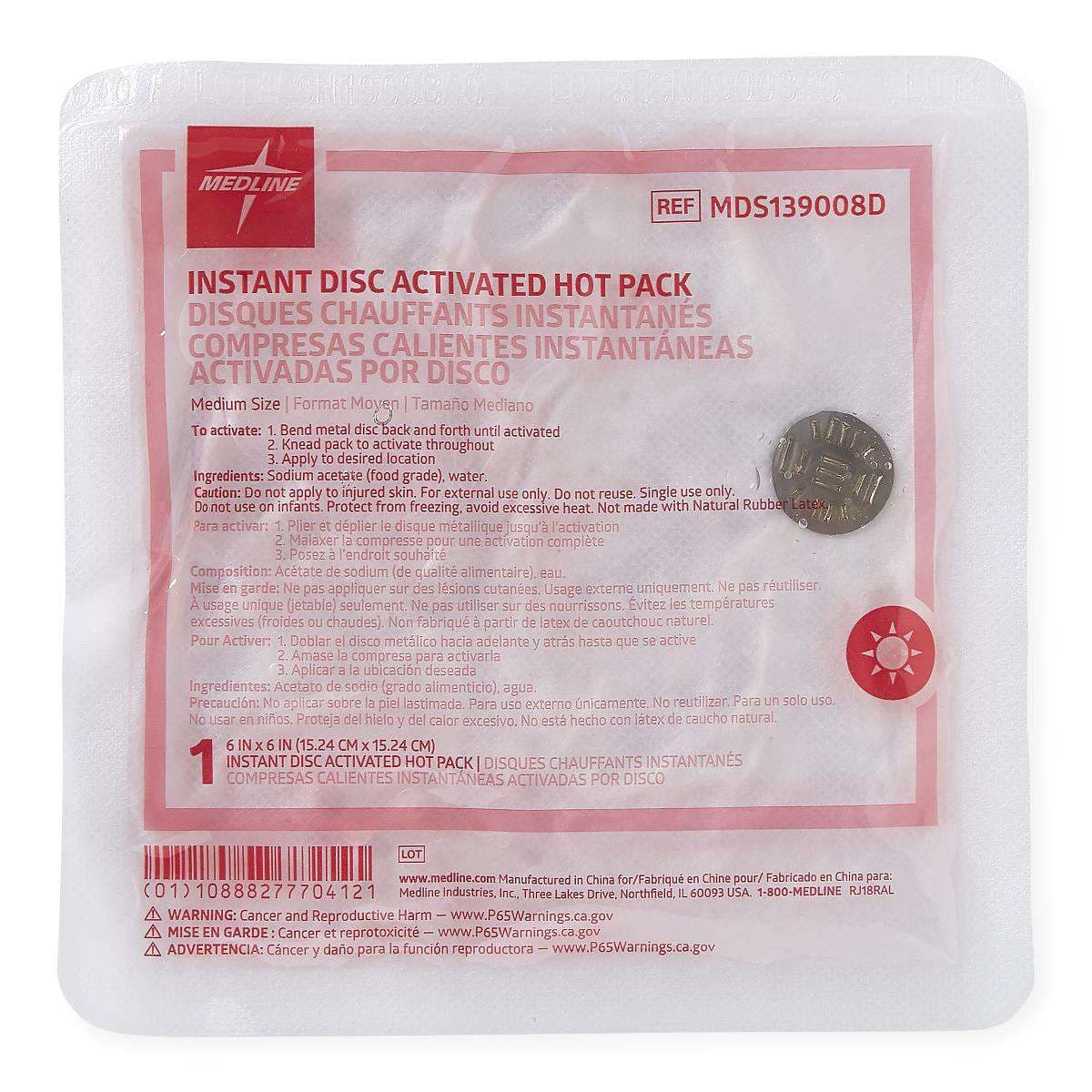 Medline Disc-Activated Nonwoven Instant Hot Pack