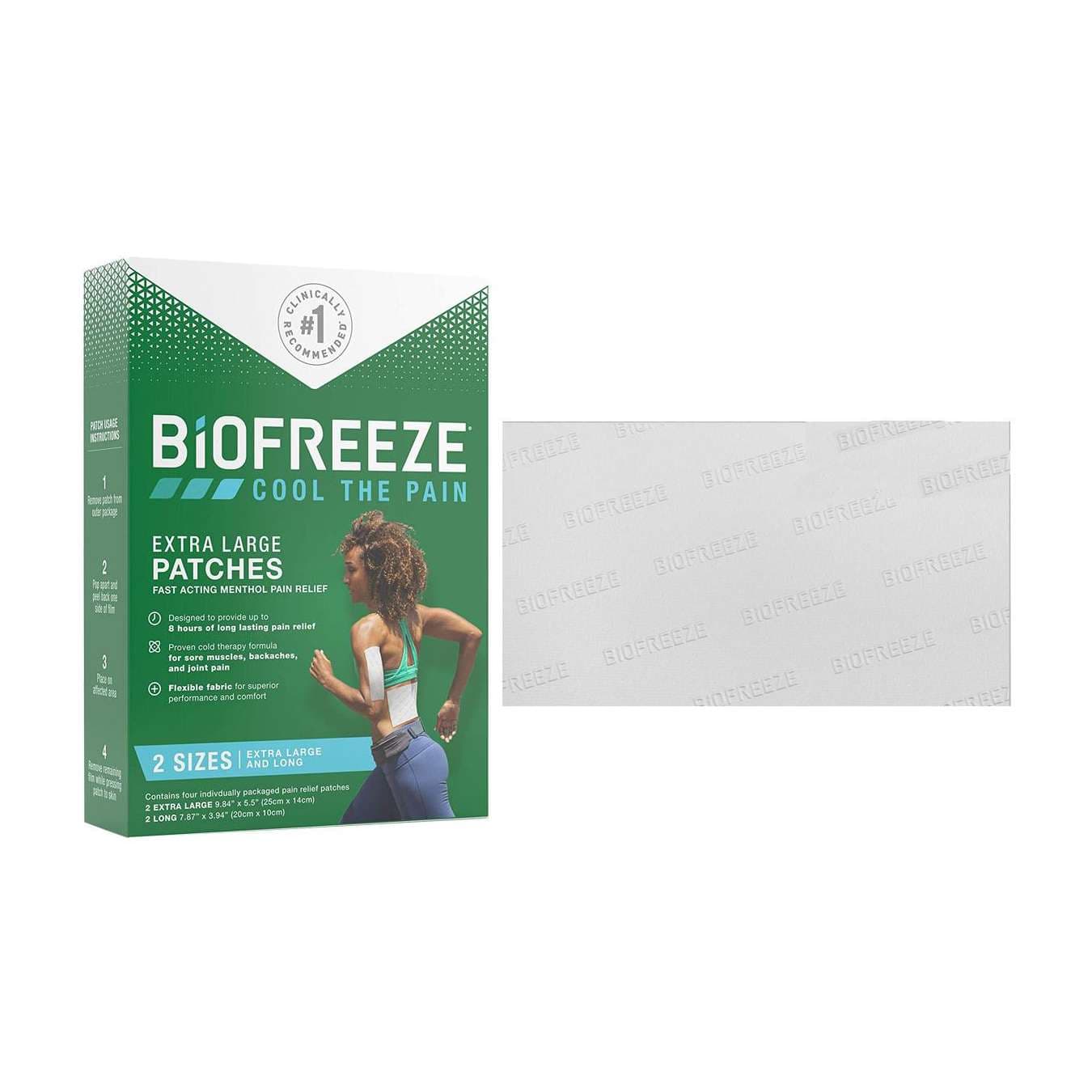 Biofreeze Pain Relief Patch, Extra Large - Box of 4