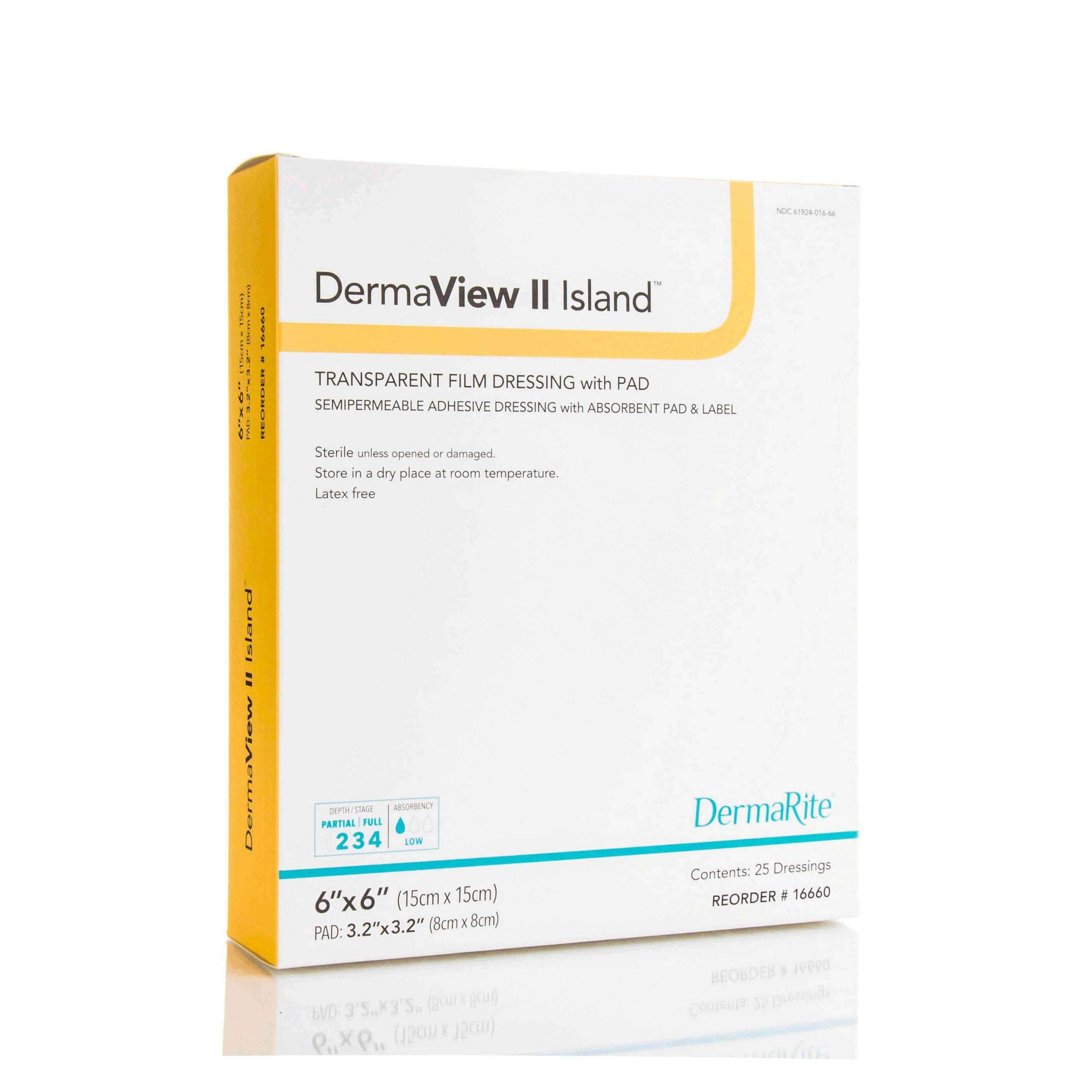 DermaView II Island Transparent Film Dressing with Adhesive Pad and with Label - Image 2