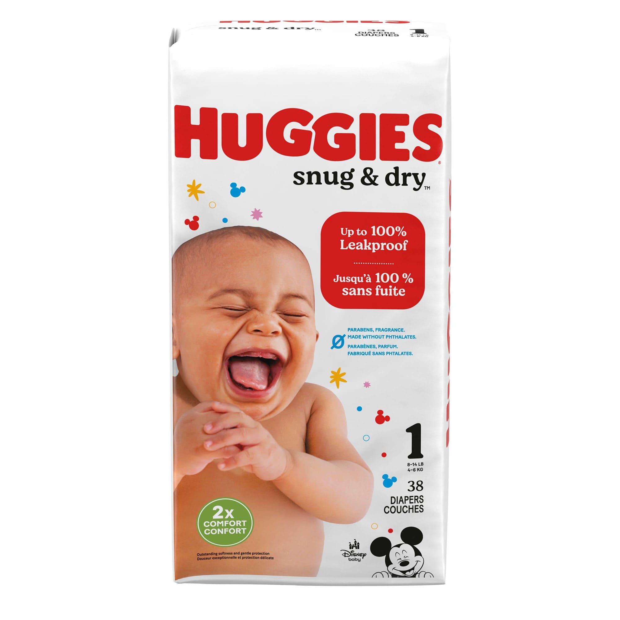 Huggies Snug and Dry Baby Diapers, Size 1 - Package of 38 - Image 1
