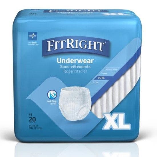 FitRight Ultra Adult Incontinence Underwear, Extra Large - Bag of 20 - Image 1