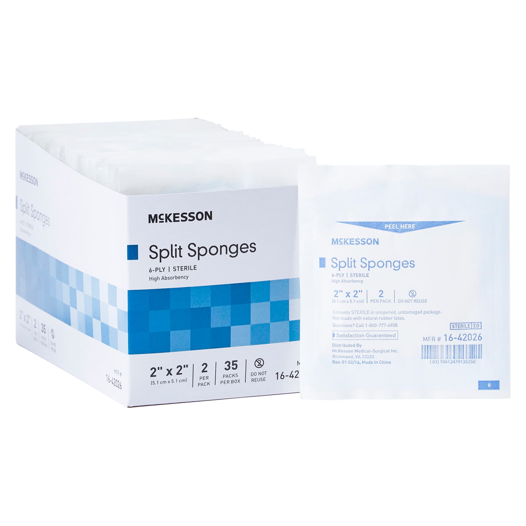 McKesson Polyester and Rayon High Absorbent Split Sponge