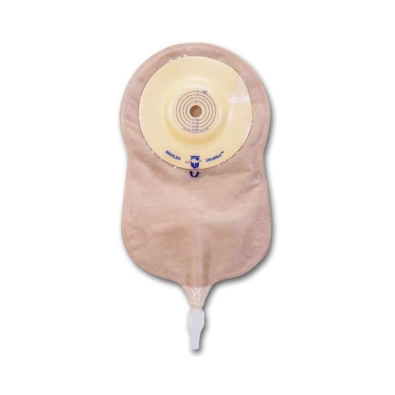 UltraMax 9" One-Piece Drainable Ileostomy Pouches, Shallow Convexity, Transparent, 1/2" Opening - Box of 5 - Image 1