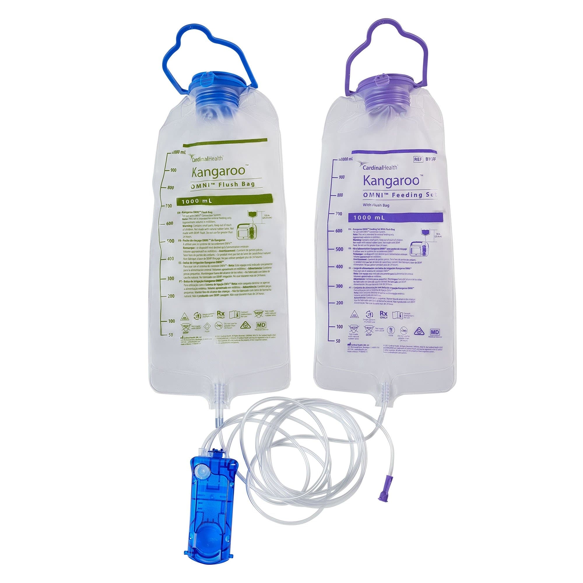 Kangaroo OMNI Feeding Set With Flush Bag, 1000 mL, Non-Sterile - Each - Image 1