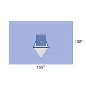 Proxima Orthopedic Drape Blue 159 W x 105 L Inch Beach Chair Shoulder Drape Without Covers - Case of 5 - Image 2