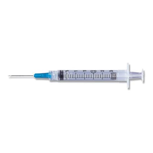 BD 3 mL Disposable Syringe with Hypodermic Needle, Thin Wall